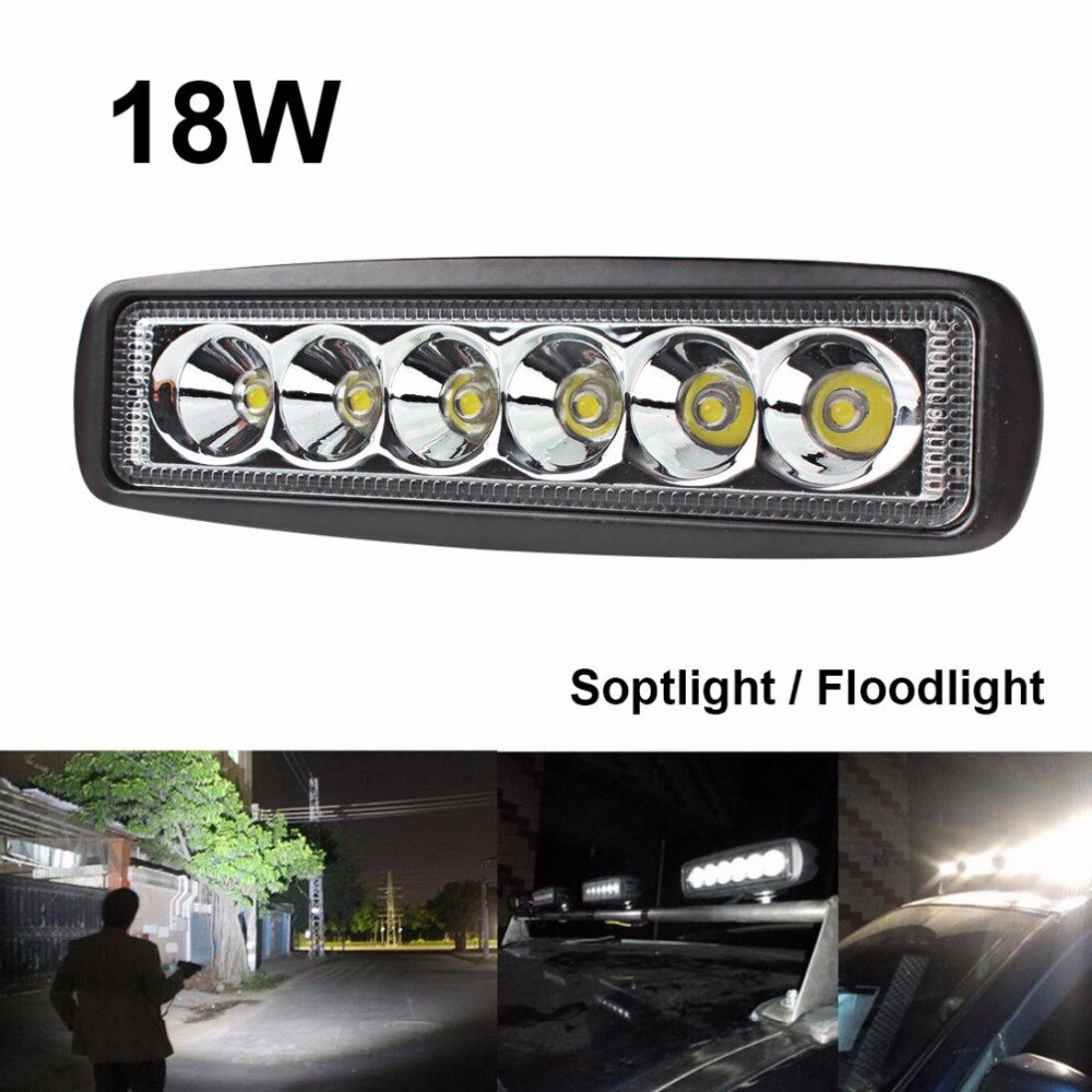 1550LM 6 Inch Offroad Licht Bar 18W Universele Led Auto Verlichting 12V Waterdichte Auto Rijden Lamp 160X45X55 Mm