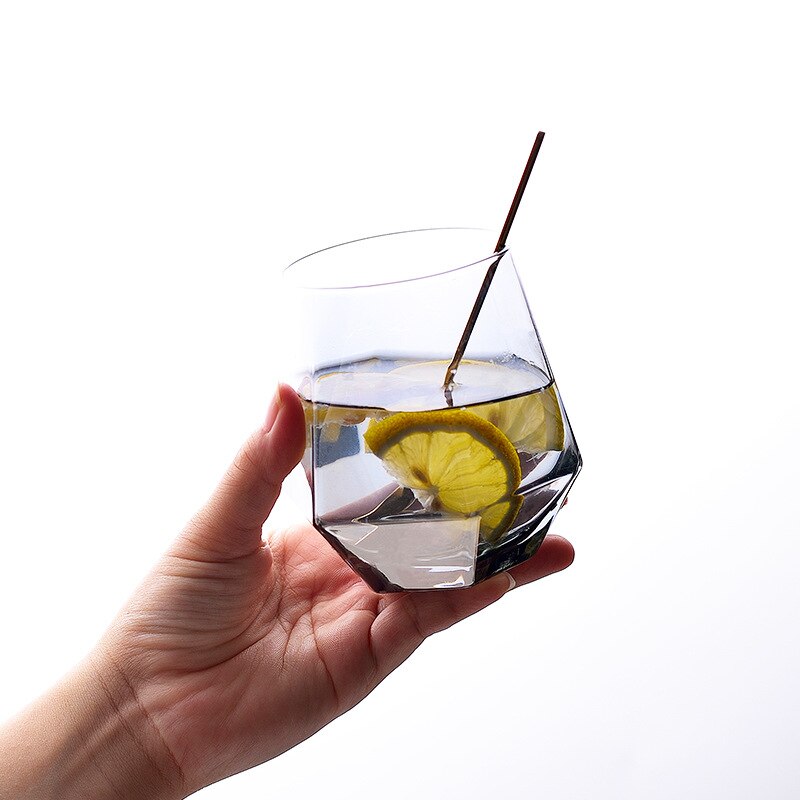 Copas De vino De japonesas De colores geométricos, vasos creativos De Cristal con borde dorado, vasos De vidrio Juic Wisky, vasos De Cristal De Lujo