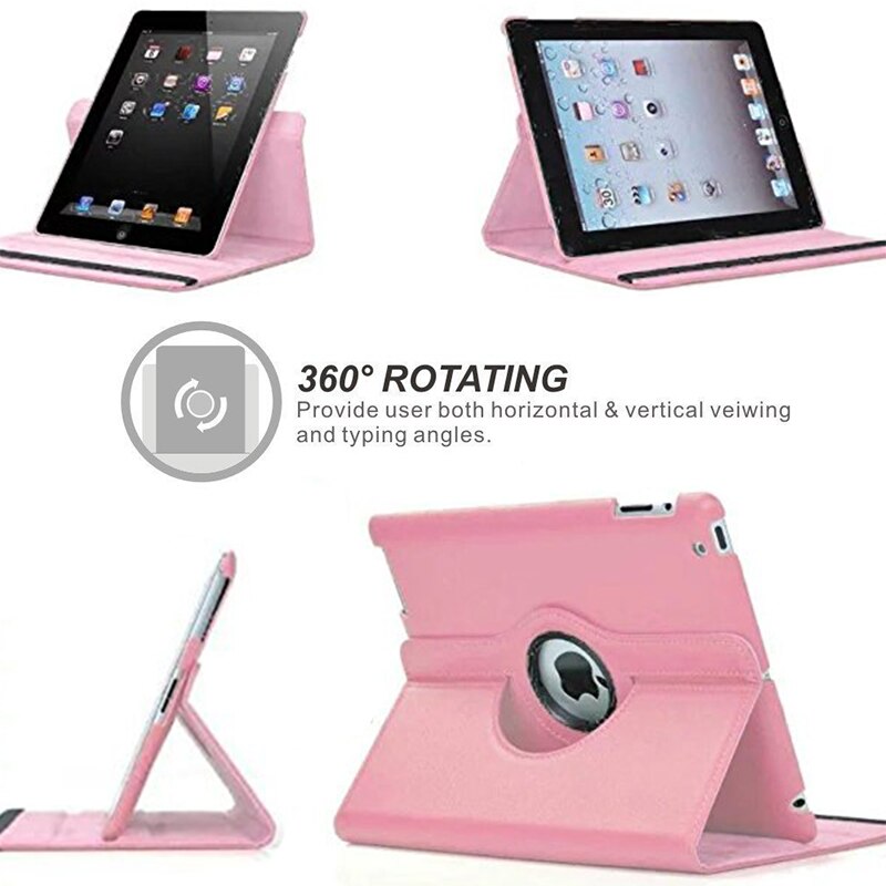 360 Degrees Rotating PU Leather Flip Cover Case For iPad Mini 1 2 3 Stand Holder Cases Smart Tablet Case A1432 A1454 A1600 A1490