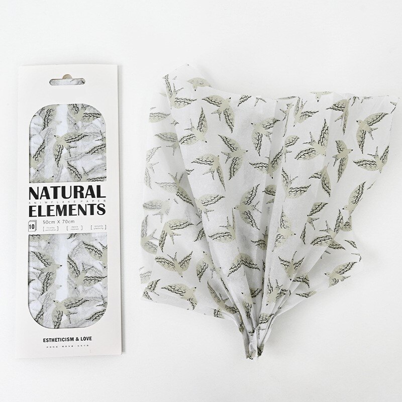 10pcs/lot 50x70cm DIY Flora Fauna Tissue Paper Wrapping Paper Clothing Packing Flower Bouquet Packaging Paper Craft Paper: Magpie
