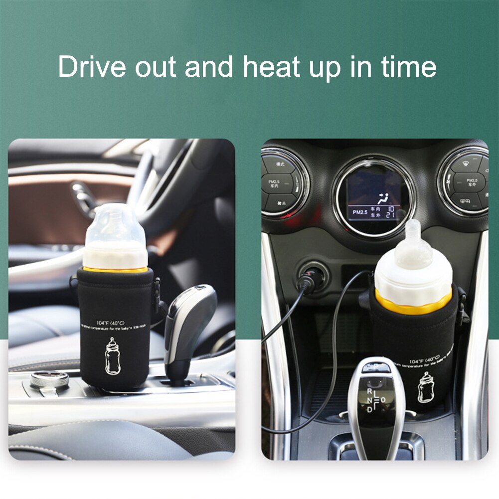 Bil usb baby flaske varmere bærbar rejse mælk varmere spædbarn fodring flaske opvarmet dæk isolering termostat varmelegeme