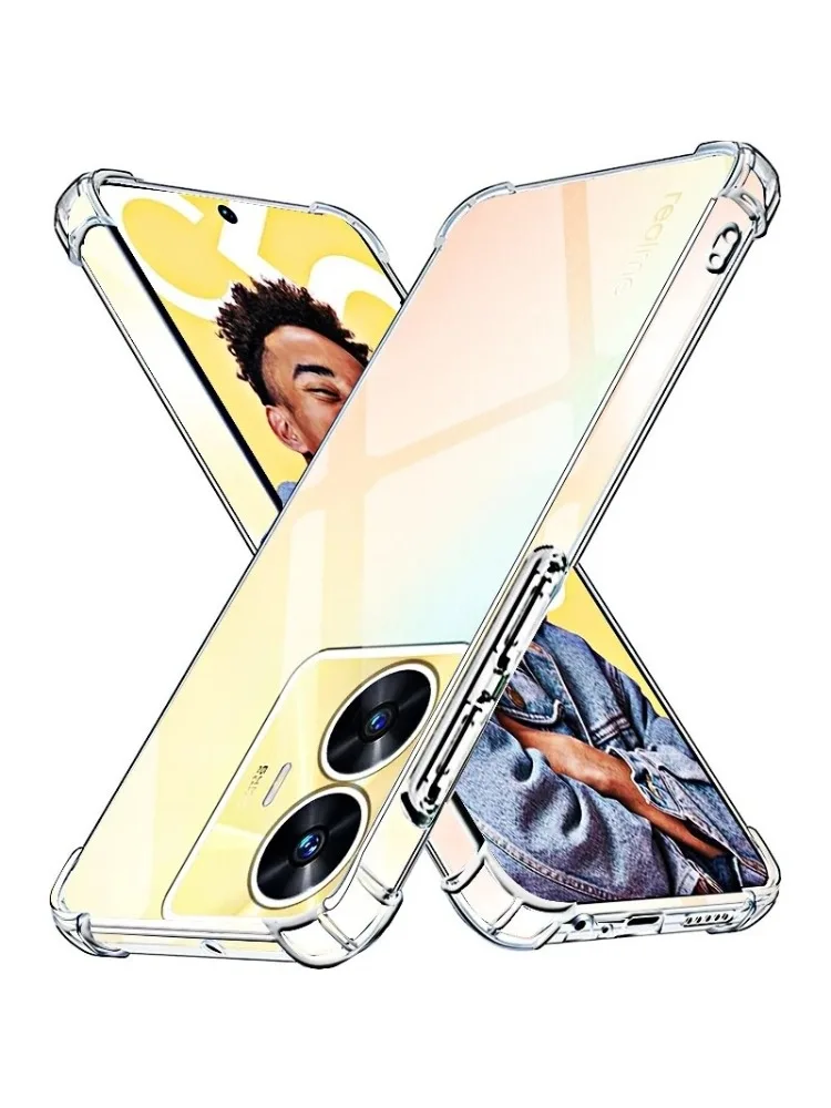 Coque Airbag en TPU dégradé antichoc pour Realme C75 4G, housse de protection, Coque Capa Fundas: Effacer