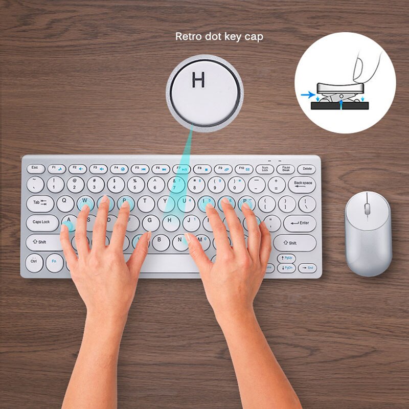 Keyboard Set 2.4G Wireless Keyboard Mute Mouse Combo With USB Receiver For Desktop Computer PC Laptop And Smart TV