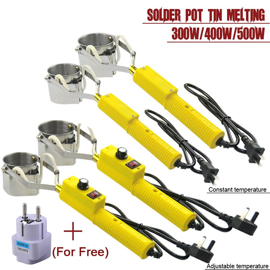 300W/400W/500W Portable Solder Pot Tin Melting Furnace Handheld Adjustable Temperature Control Desoldering Bath Tool