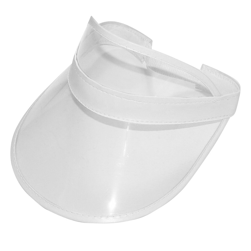 Summer women men sun hat candy color transparent blank top plastic pvc anti-uv parasol sunscreen hat cycling sports visor caps: White