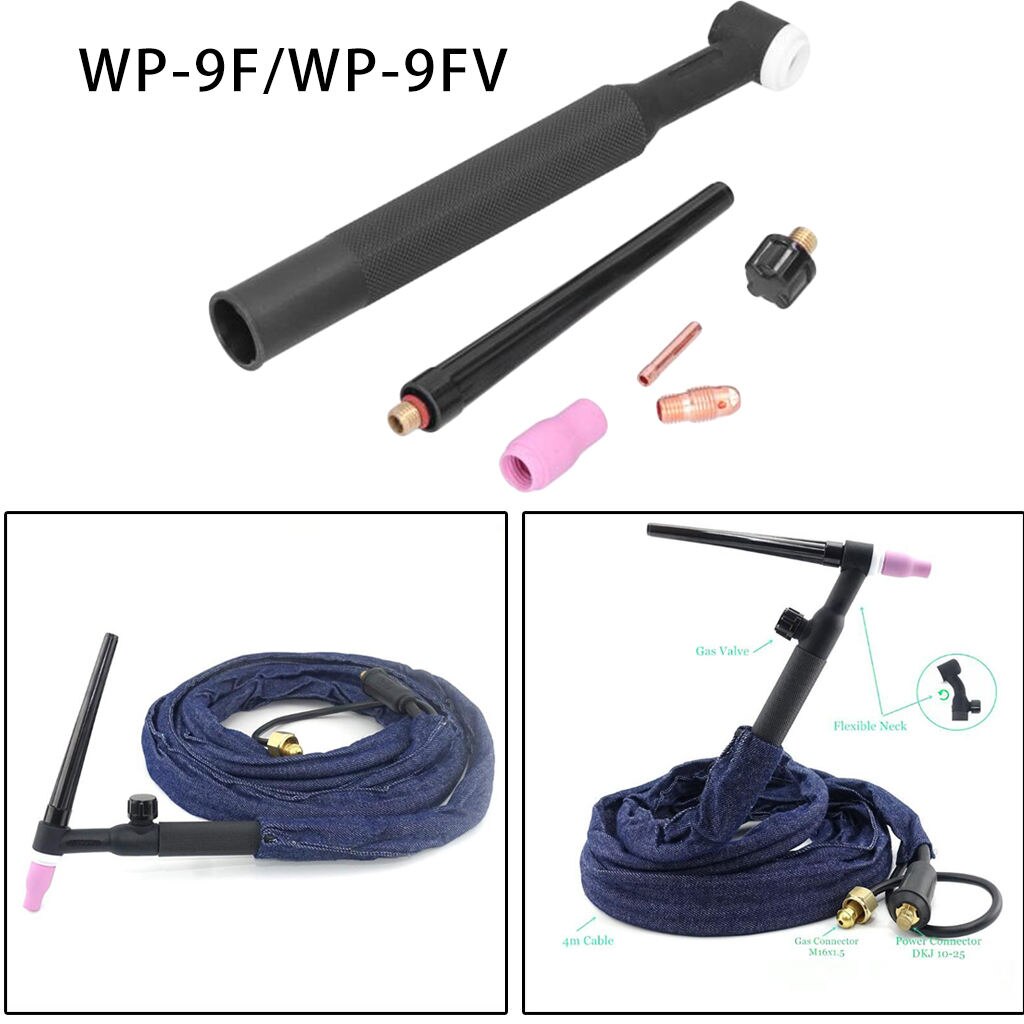 WP-9 Series Small Argon Arc TIG Welding Torch Head Body Kit, Air-Cooled, Widely Application