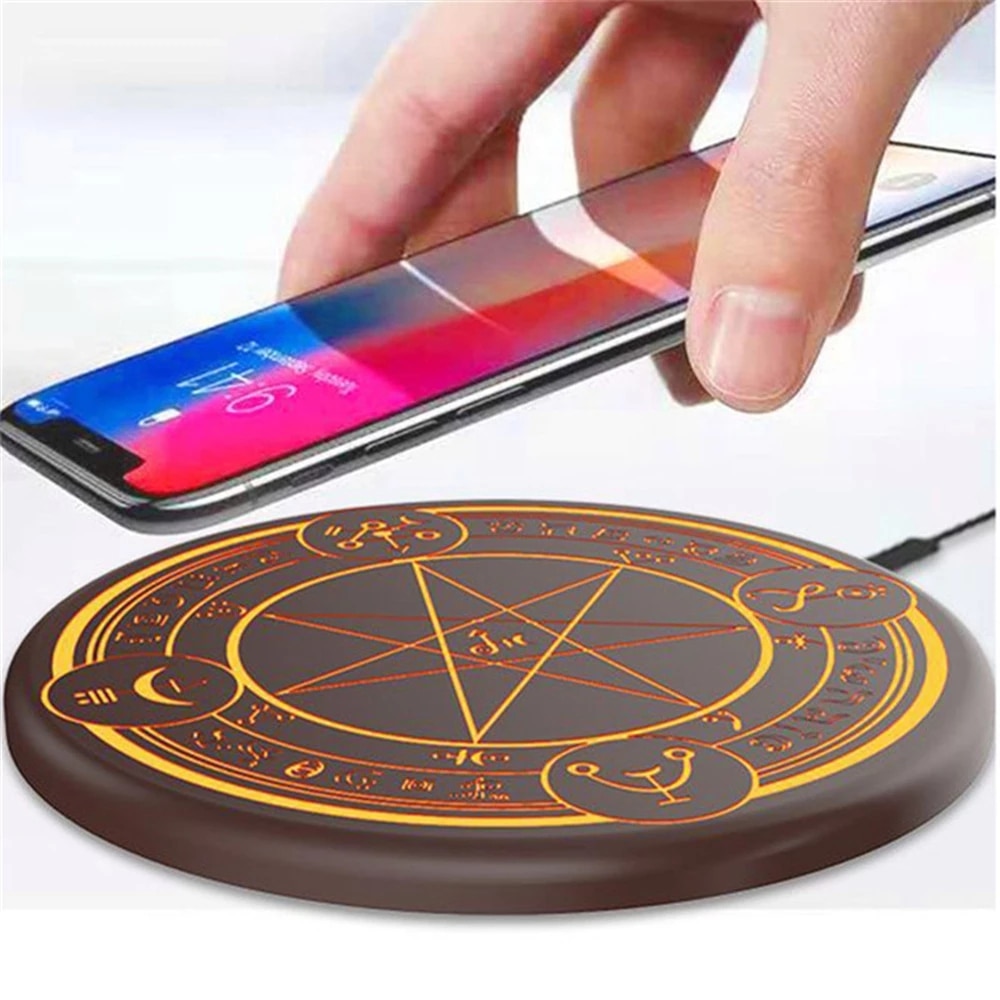 10W Glowing Magic Array Universal Qi Fast Charging Wireless Charger for iPhone Charger Magic Array Wireless Charger