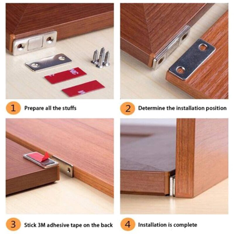 Magnetic Hidden Door Cabinet Closer Magnet Catches Door Stops With Screws Sticker For Cupboard Closet Furniture Tools
