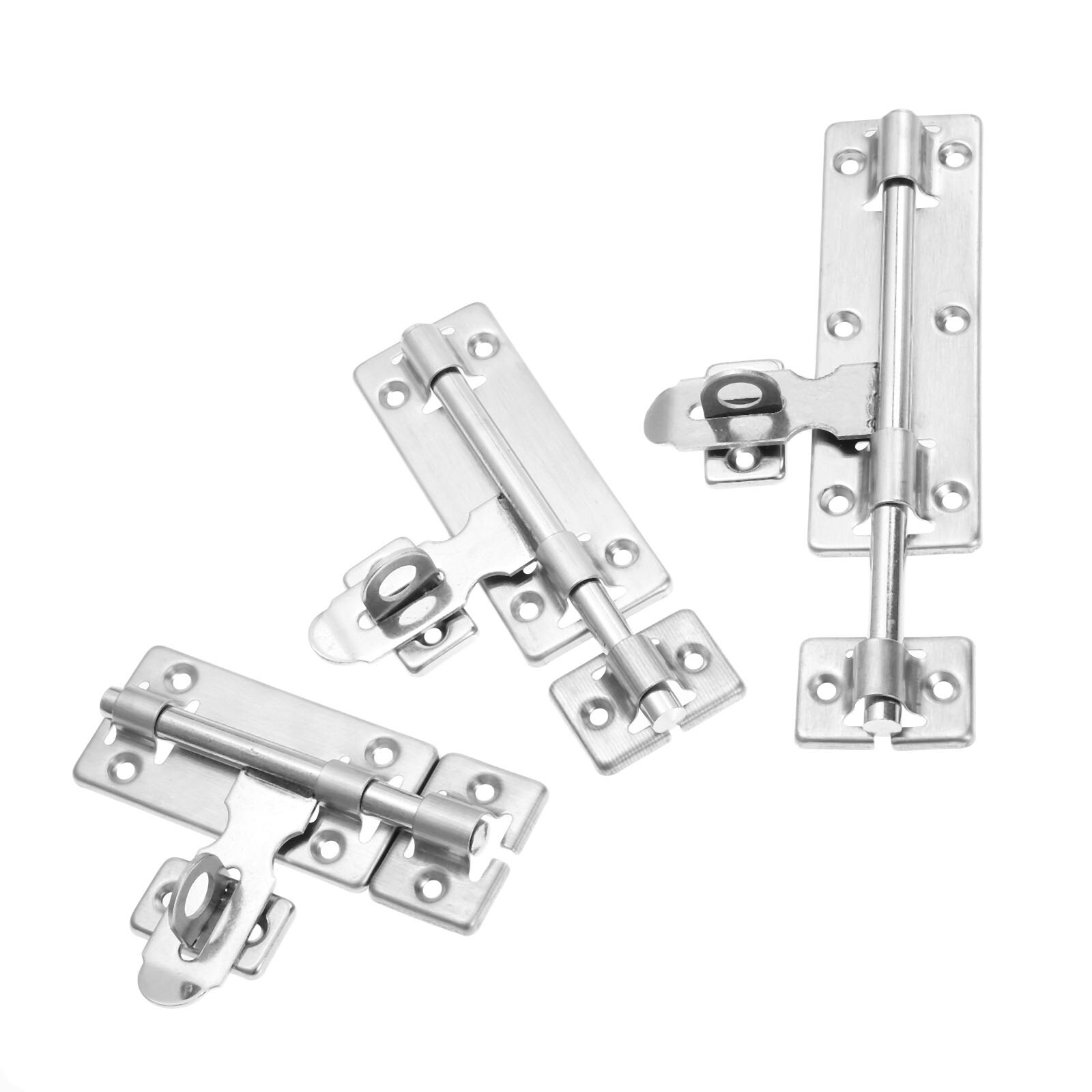 DRELD 4" 6" 8" Stainless Steel Door Latch Window Drawer Cupboard Lock Barrel Bolt Latch Padlock Clasp Set Furniture Hardware