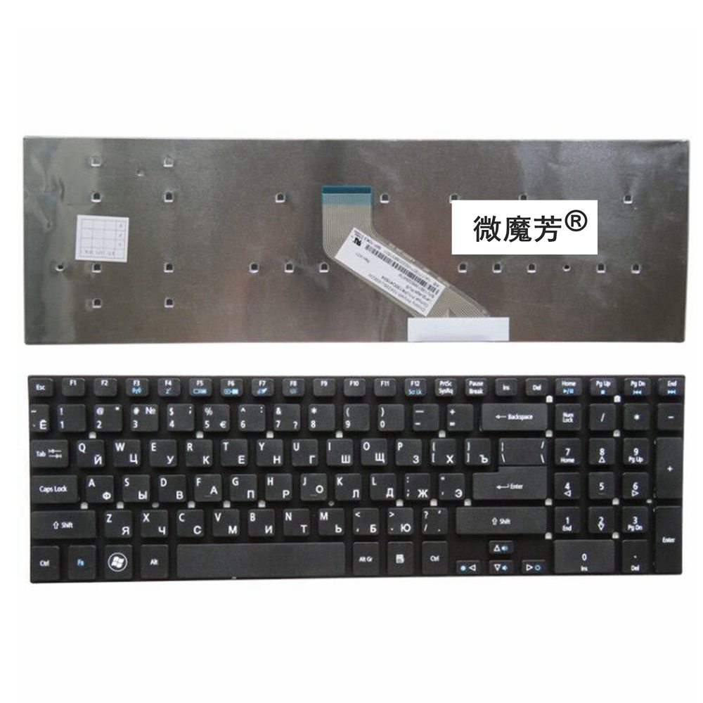 Russische Laptop Toetsenbord Voor Acer Aspire V3-571G V3-571 V3-551 V3-551G V3-731 V3-771 V3-771G V3-731G MP-10K33SU-6981 Ru: Black No Backlight