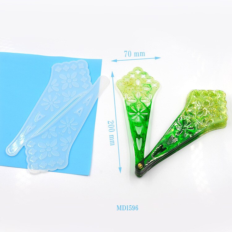 1pc- waaier siliconen mal diy handgemaakte kristallijm epoxy uv-hars mal voor het maken van sieraden: 13