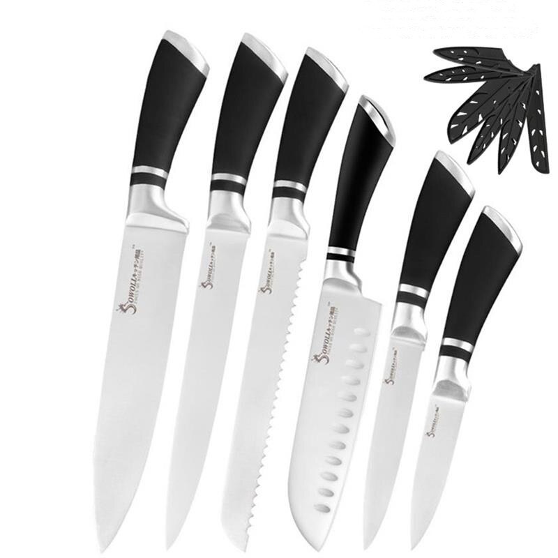 SOWOLL Oxford Canvas Knife Roll Bag Storage Kitchen Knife Covers Tool Screws Metal Parts Fishing Travel Organizer Knife Case: F.6 Pcs  set Style 1