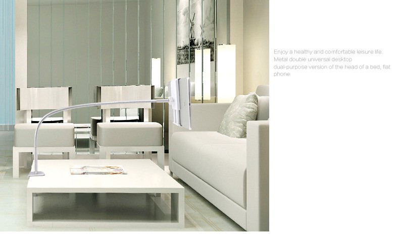 360- rotation adjustable 100 cm pc stand, full metal, lazy bed/table mount, 3,5-10,6- inch smartphone holder, tablet pc stand