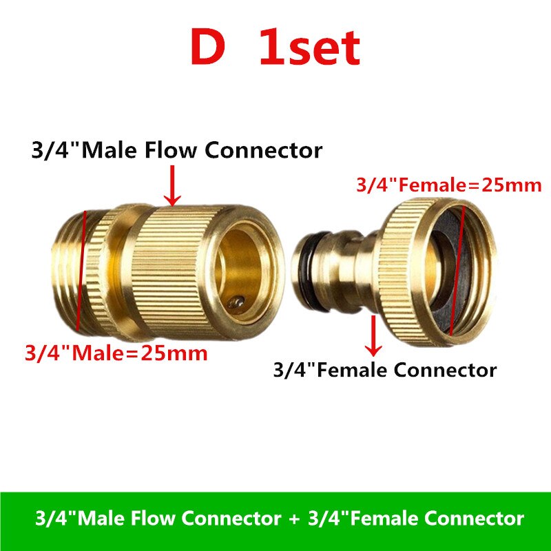 1/2" 3/4"Female Flow Connector With Male Tap Connect Garden Watering Tools Gardening Irrigation Fittings