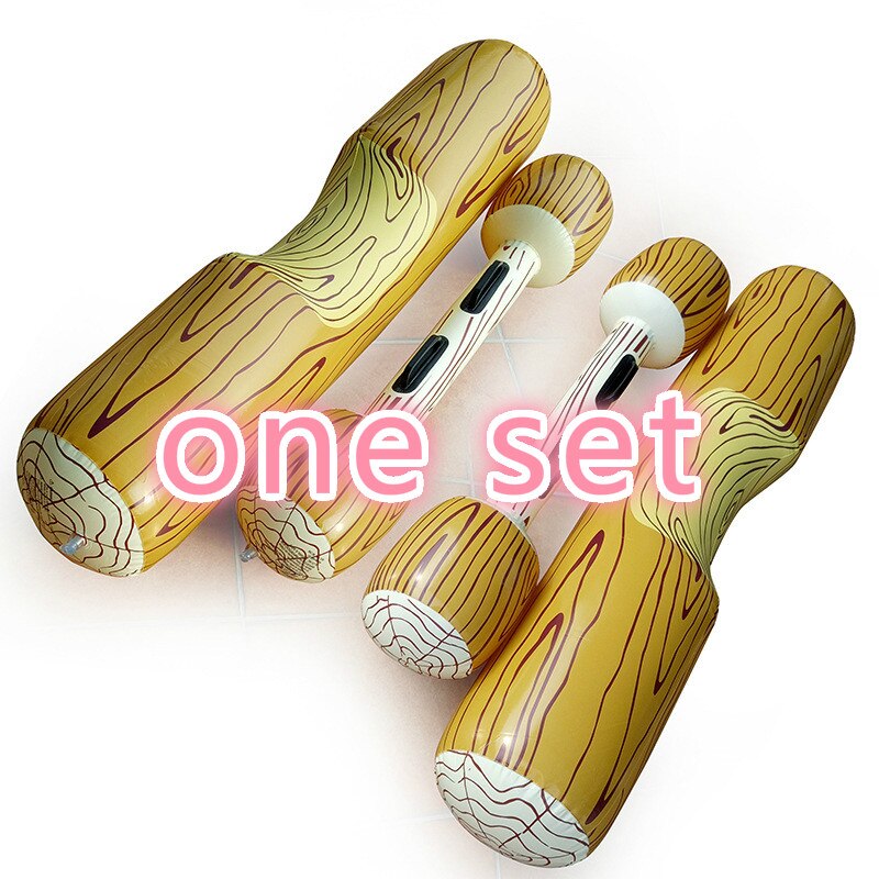 100 130 cm Outdoor Opblaasbare hout kleur water sport games houten float riding water speelgoed set