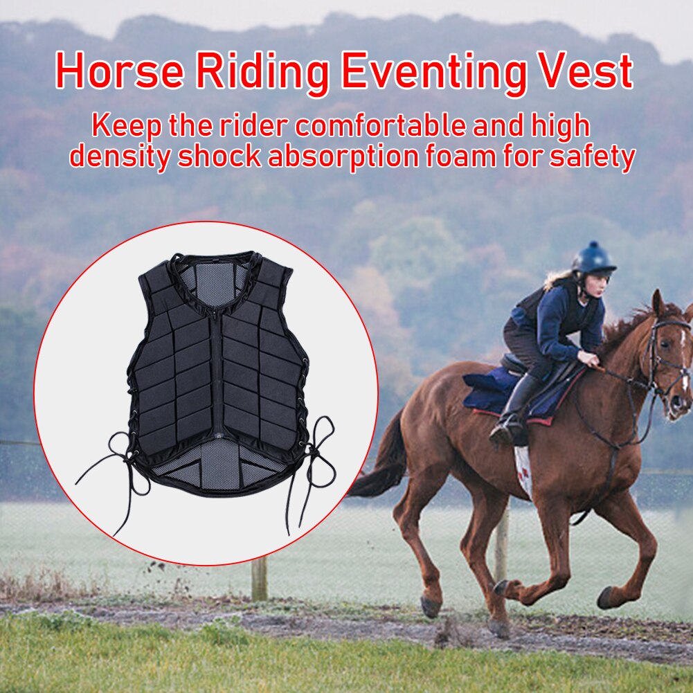 Adult Kids Comfortable Adjustable Body Protector Horse Riding Eventing Vest Shock Absorption Soft Entertainment Protective Gear