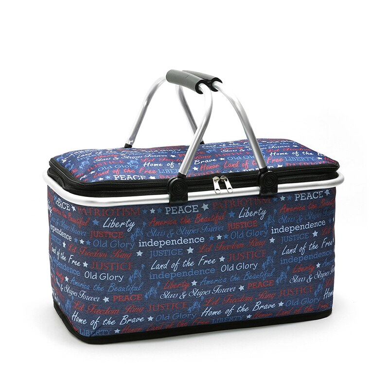 Large Size Insulated Picnic Basket Collapsible for Easy Storage - Take it Camping Family Vacations Keeps Food Cold: Default Title