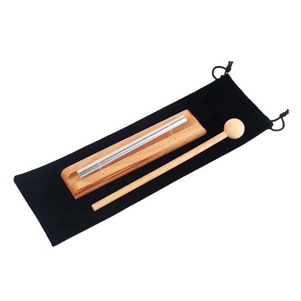 Wooden Mindfulness Portable Meditation Chime Knocking Classroom Percussion Instrument Bell Musical Storage Bag With Mallet