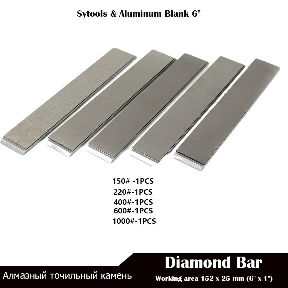 Conjunto de placa de pedra em branco, de alumínio, diamante whetstone, 6 &quot;, para edge pro, hapstone, tsprof e ruixin pro, padrão de pedra 25mm, 1-5 peças: 5pcs set