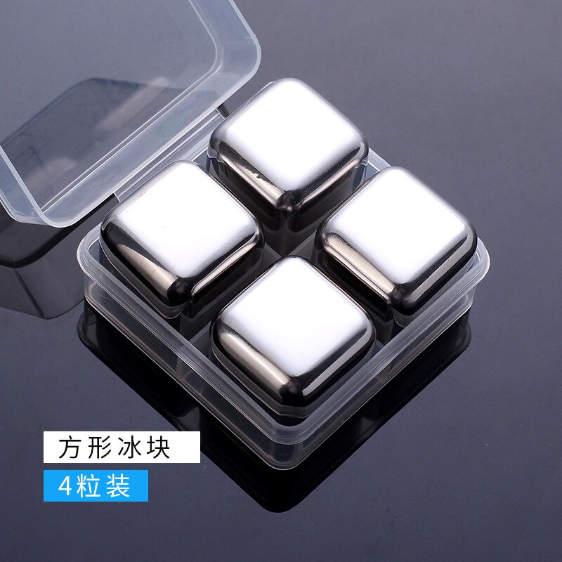 304 Stainless Steel Ice Cubes Metal Quick-frozen Tartar Ice Granulator Wine Beer Cooler Chiller Whiskey Stones，keep Cold Longer