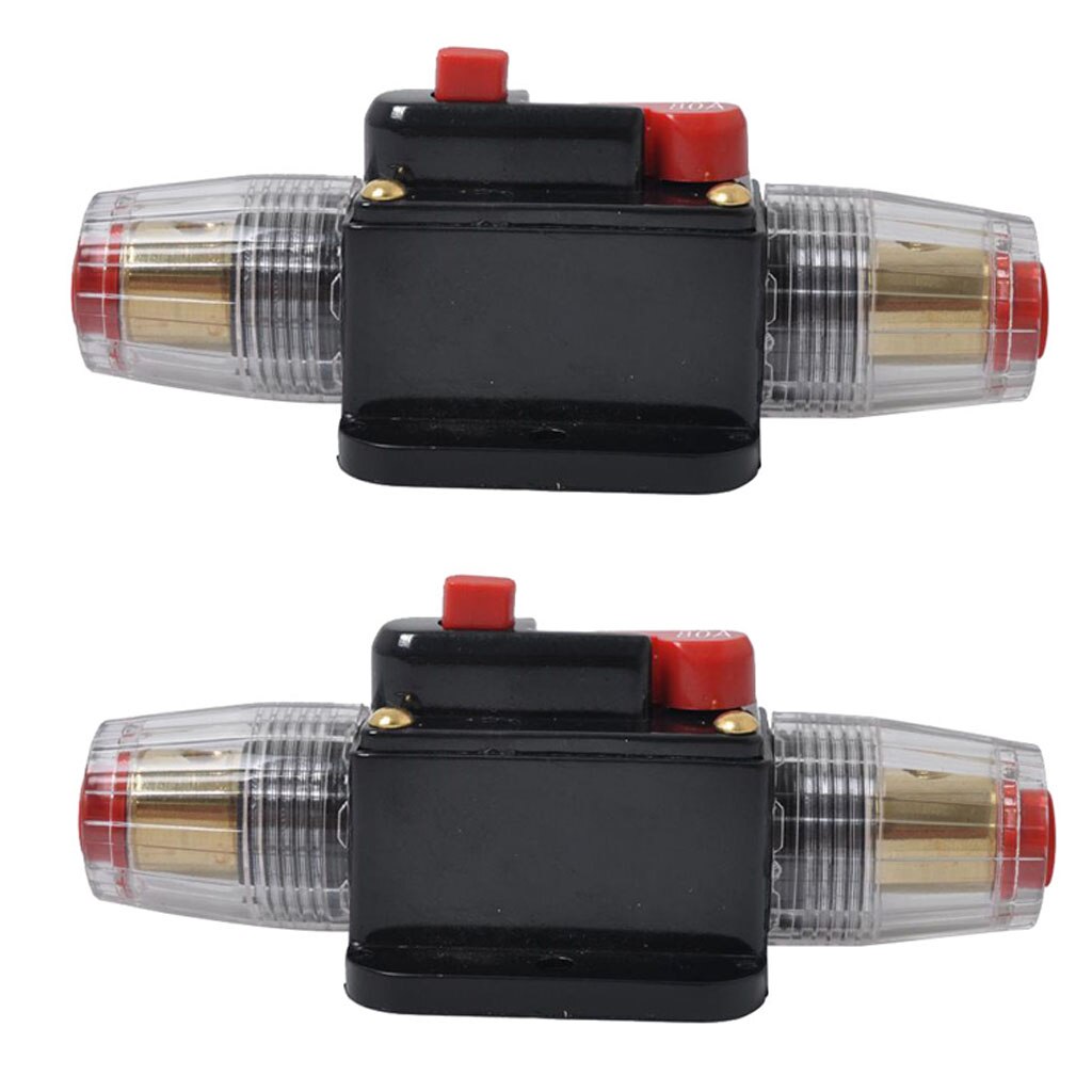 2pcs 60A In-Line DC Circuit Breaker Solar/Audio/Car/RV Fuse Holder DC12-24V