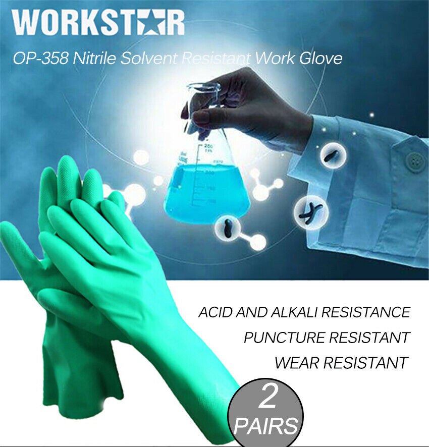 Wonder Grip Nitril Solvent Resistente Veiligheid Werk Handschoenen Huishouden Anti-Olie Waterproo Afwassen Schoonmaak Handschoenen Laboratorium