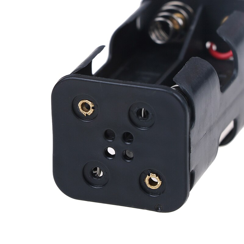 2 stk sortere plast batteriholder koffert med kablet til 4 x aa batterier