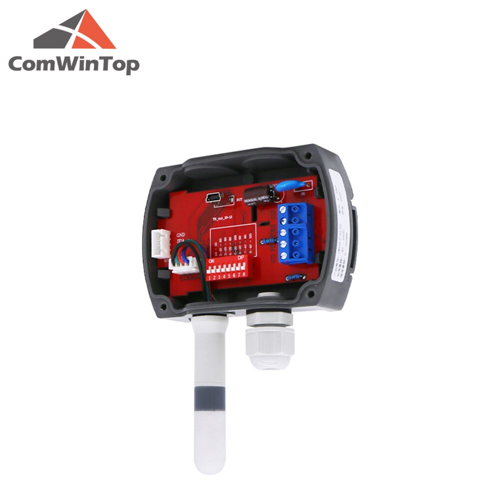 4-20mA RS485 Modbus wall-mounted temperature and humidity transmitter Sensor with display track installation
