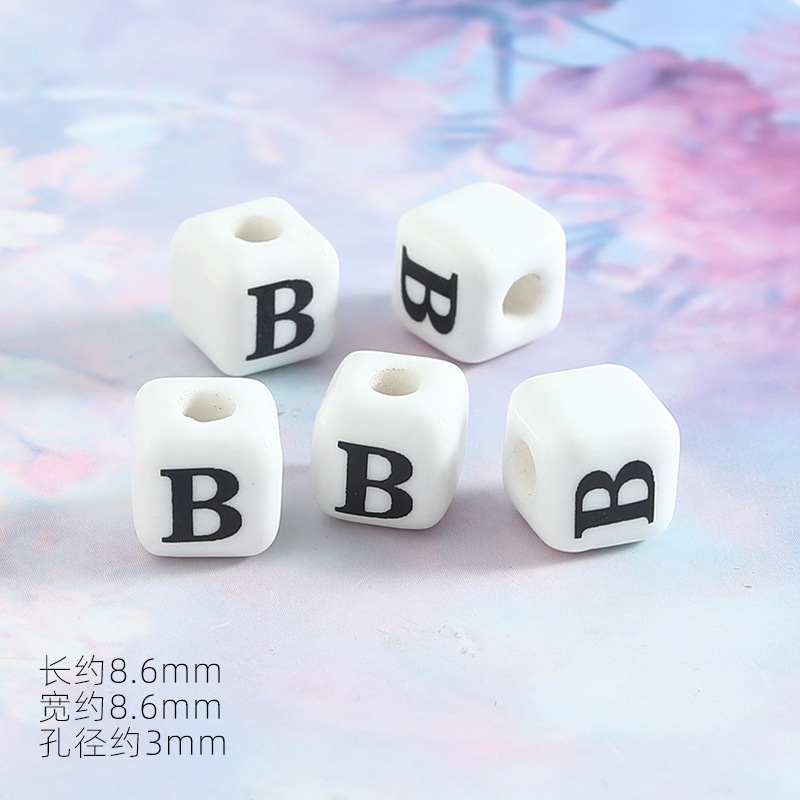 8mm Keramik Buchstabenperlen Diy Schmuck Armbänder Handgefertigtes Accessoire 5/10 Stück: Grün / 2MM