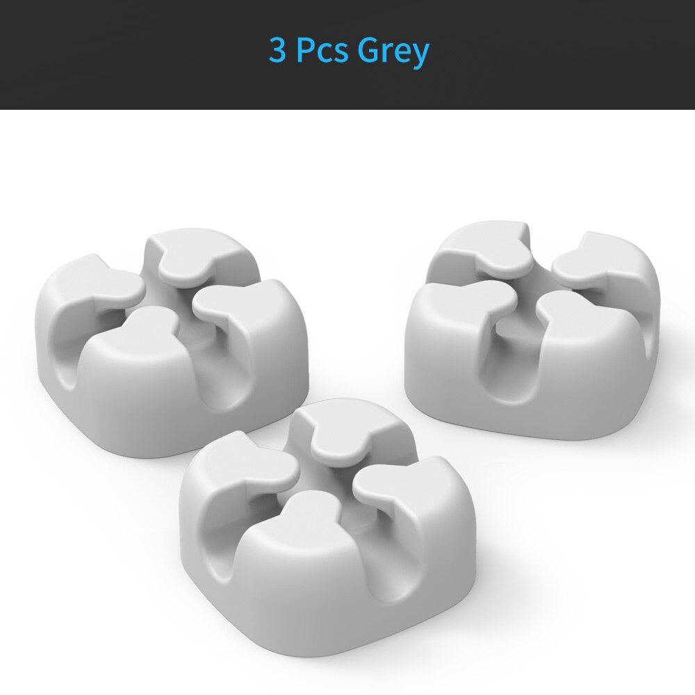 ORICO CBSX Cable Winder Silicone Cable Organizer USB Cable Management Clips Cable Holder For Mouse Headphone Earphone: CBSX Grey 3