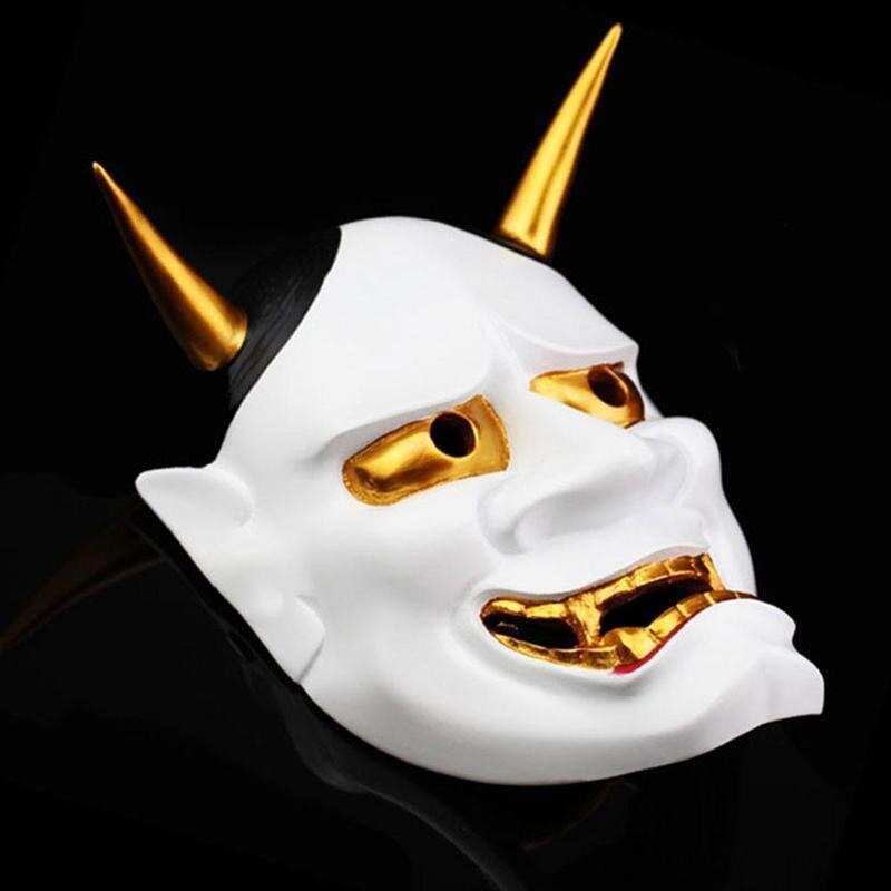 Vintage Japanse Boeddhistische Evil Oni Noh Hannyamasker Halloween Kostuum Horror Masker Halloween Prajña Masker Pvc Masker