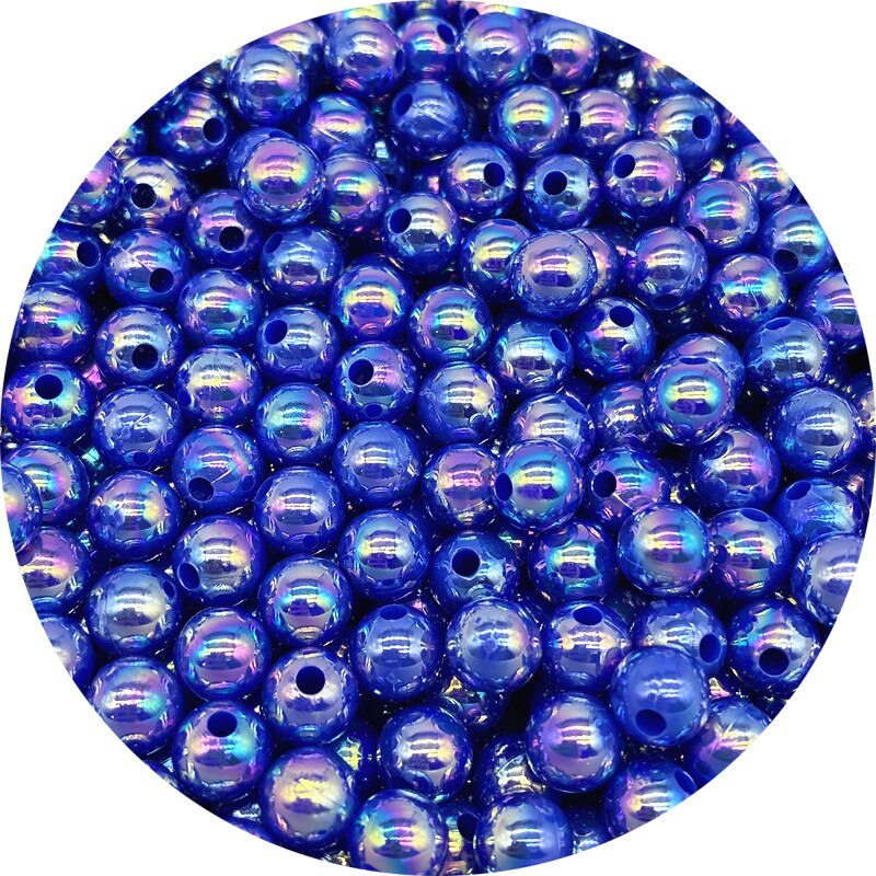 6 8 10mm AB Color Plating Acrylic Beads Loose Spacer Round Garment Jewelry Making DIY #Ro: 10# / Copper