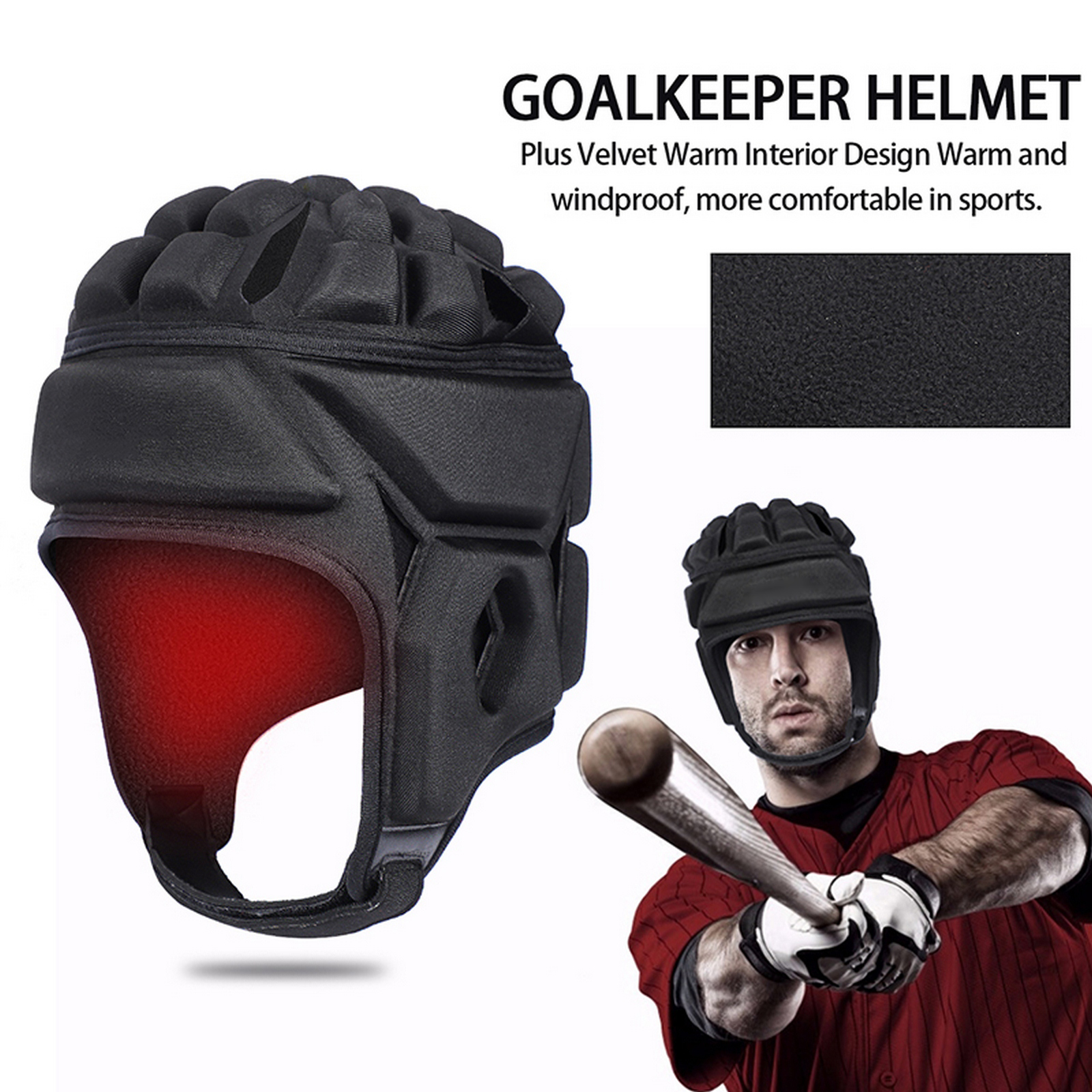 Profession Football Soccer Baseball Goalkeeper Helmet Sports Rugby Scrum Cap Head Guard Goalie Roller Hat Fiber Head Protector