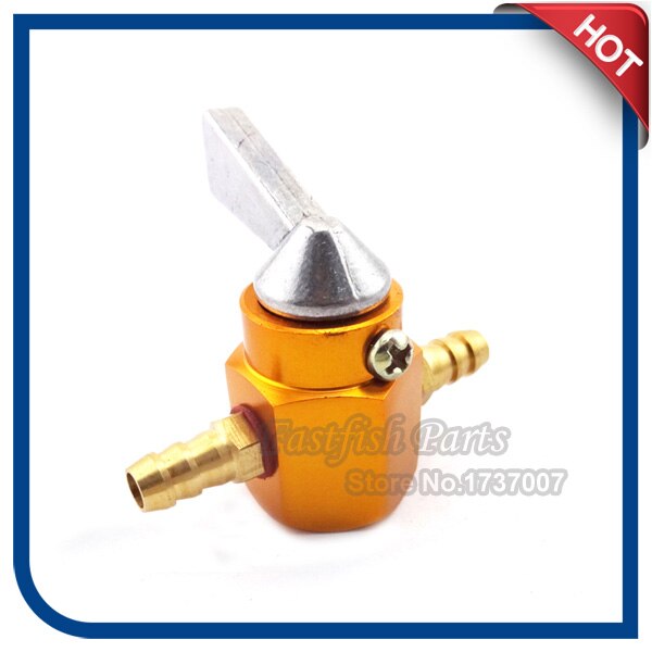 Gold 6mm Gas Petrol High-quanlity CNC Fuel Tap 1/4" Inline Petcock Valve For Motorcycle ATV Quad