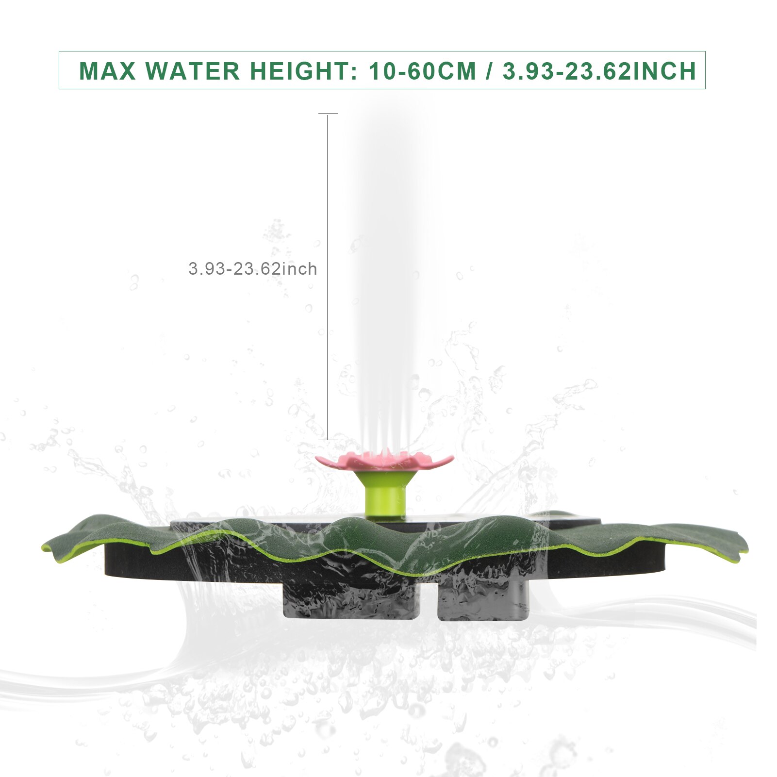 Lotus leaf Fountain with 9 Nozzles Solar Powered Floating Circle Fountain Pump Free Standing Garden Fountain Pump for Bird Bath