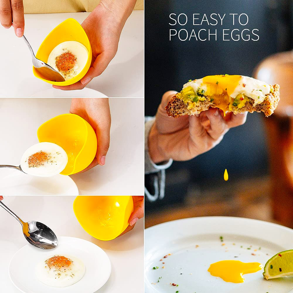 Keukenaccessoires 4 Stks/partij Siliconen Eierpoacher Ketelbekers Met Standontwerpen Bestand Tegen Hoge Temperatuur Thuis Gadgets