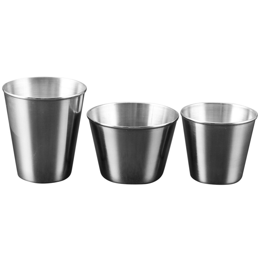 3 st av en påse rostfritt stål krydda bricka hållbar sås maträtt kryddor skålar bärbar sås tallrik för hem  (50ml 70ml och 8: Default Title