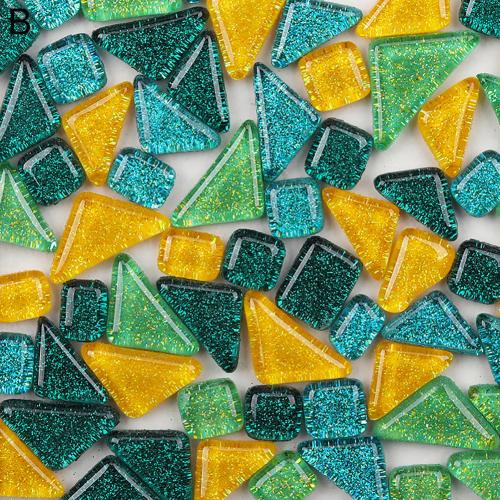 500Stck Unregelmäßige Mischte Farbe funkeln Mosaik Steine DIY Handgemachte Handwerk Wohnkultur: B