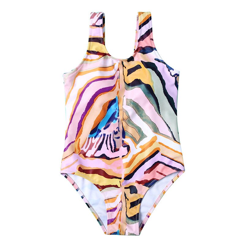 Girls Swimwear One-piece Girls swimsuit Kids Swimming Dress Children Multicolor Swimwear Kids Beach wear Bikini: 150