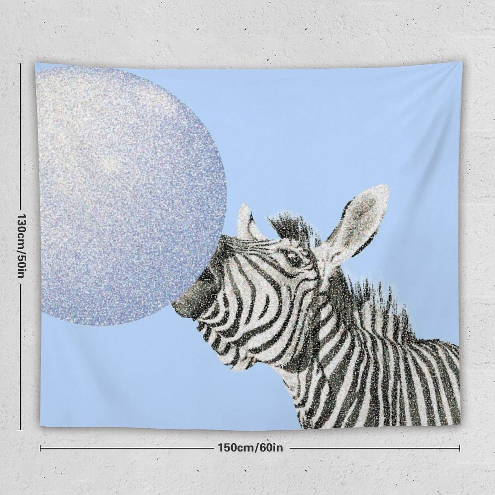 Zebra Kauwgom Blauw Tapijt Muur Opknoping Zandstrand Gooien Tapijt Deken Camping Tent Slapen Pad Wandtapijten Kauwgom Zebra