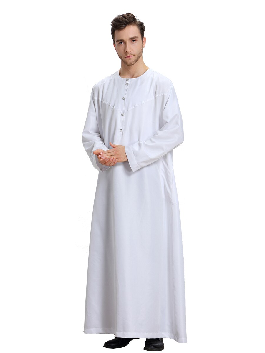 Gewaad Marocaine Abaya Mannen Gulf Caftan Arabische Kleding Voor Mannen Homme Musulman Islam Midden-oosten Kleding Kleding Moslim Jurken: L