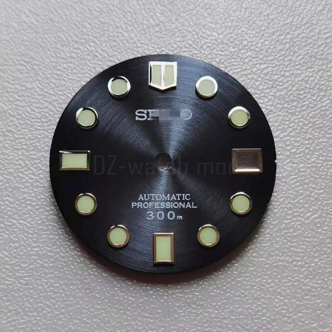 Koperen Plaat C3 Lichtgevende Wijzerplaat Omgebouwd Zon Patroon Letterlijke Skx007 Kleine Mm Abalone Nh35 Universele Nh35 Wijzerplaat