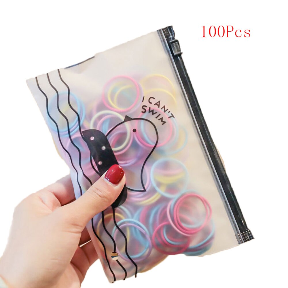 100-500 Stks/pak Meisjes Kleurrijke Elastische Rubber Band Kinderen Hair Gum Leuke Haarband Voor Baby Meisje Paardenstaart Houder haar Accessoire: 1