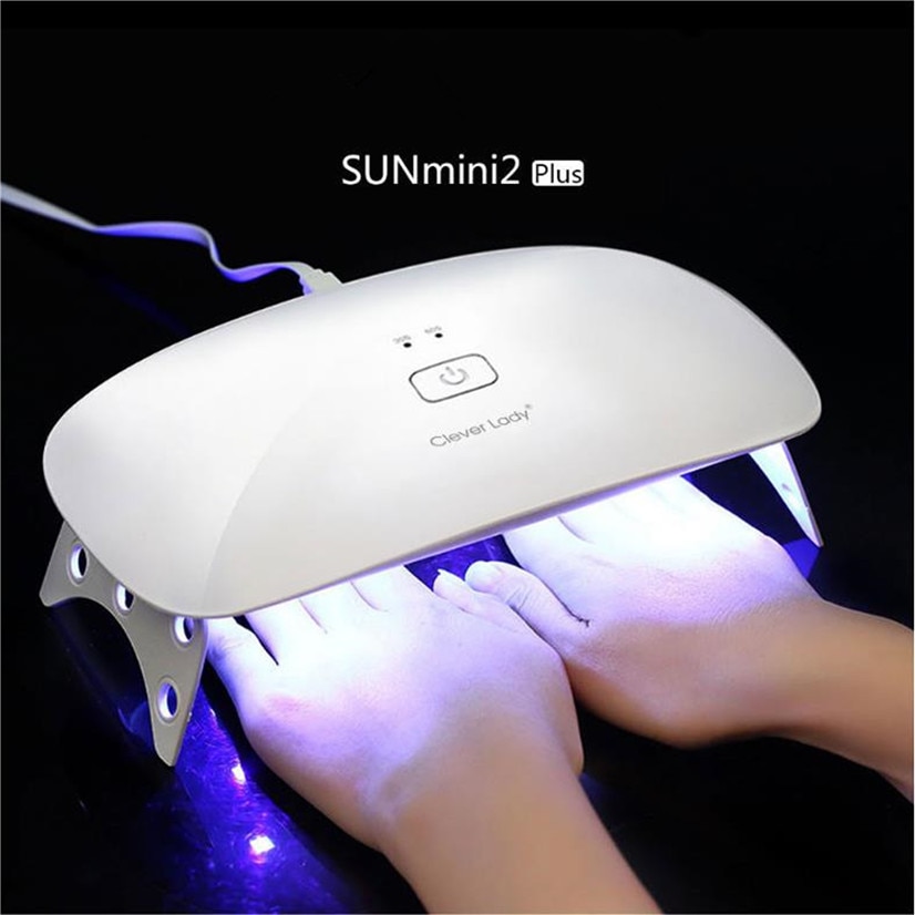 XIXI SUNmini2 Plus UV Lamp 15 Leds 24 W Dual licht Nagel Droger Led Nail Lamp voor LED UV Gel Nagellak Timer Met Usb-kabel