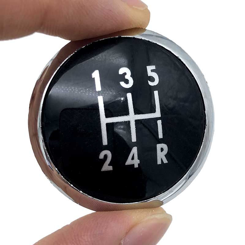 Perilla de palanca de cambios Manual para coche, cubierta de bolígrafo con emblema, insignia para Volkswagen VW Transport T5 T5.1 Gp T6 5/6-2003, velocidades: 12345R black