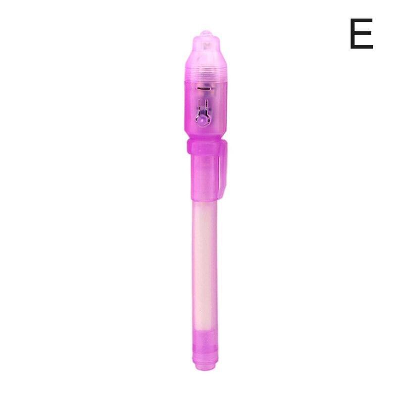 Plastik stort hoved uv usynlig lys pen led lys usynlig lys pen pen pen pen forfalsket blæk markør til børn  t4 s 3: E
