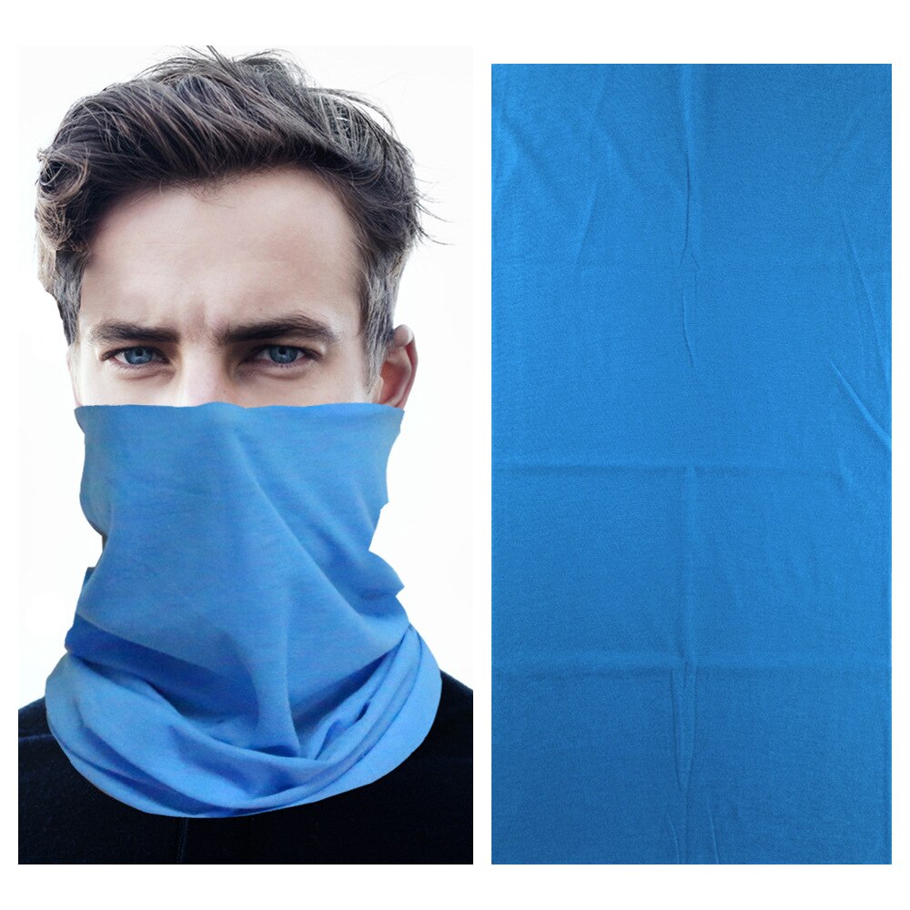 Solid Bandana Scarf Headband Hiphop Hijab Seamless Tubular Soft Multi Functional Magic Bandanas Tube Ring Scarf: S010 Blue