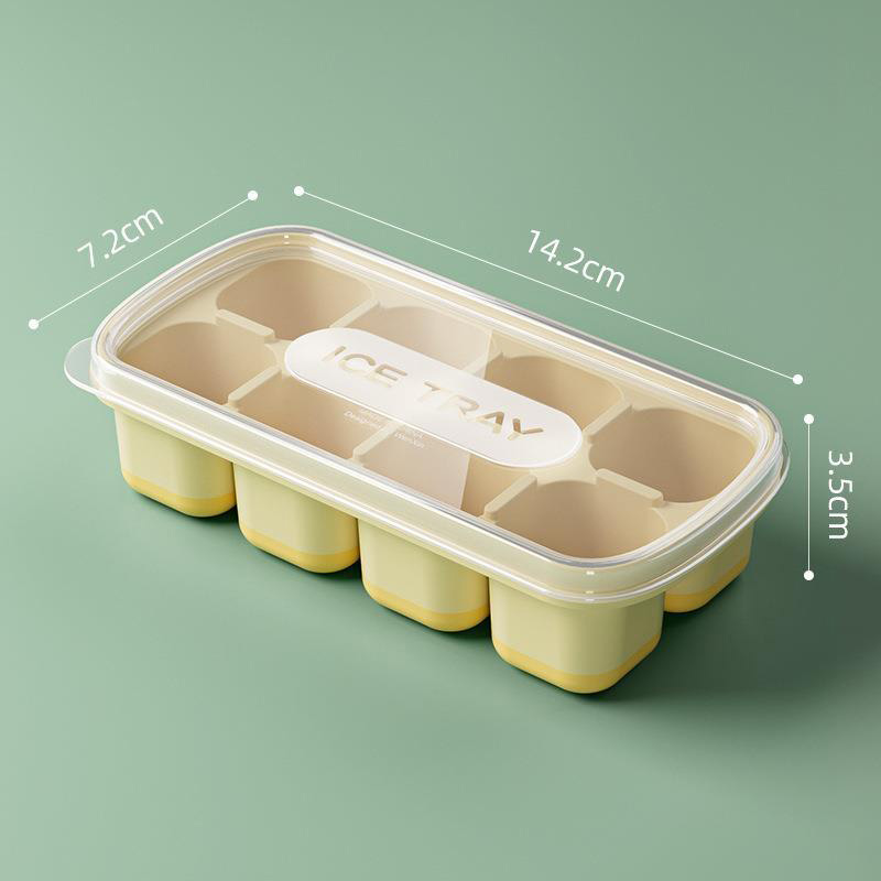 8 Cavity Square Ice Cube Trays Reusable Silicone Ice Cube Mold Bpa Free Ice Maker With Removable Lids Kitchen Accessories: Red