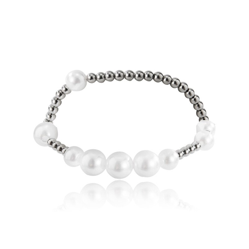 Accessori di moda personalità di strada a scatto in acciaio inossidabile borda il braccialetto semplice atmosferica braccialetto della perla