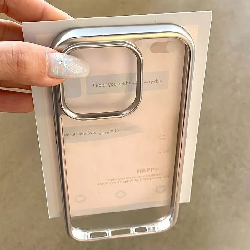 Eenvoudige effen kleur hoes compatibel voor iPhone 16 15 11 13 12 14 Pro Max XR 7 8 Plus X XS MAX SE Luxe gegalvaniseerde hoes